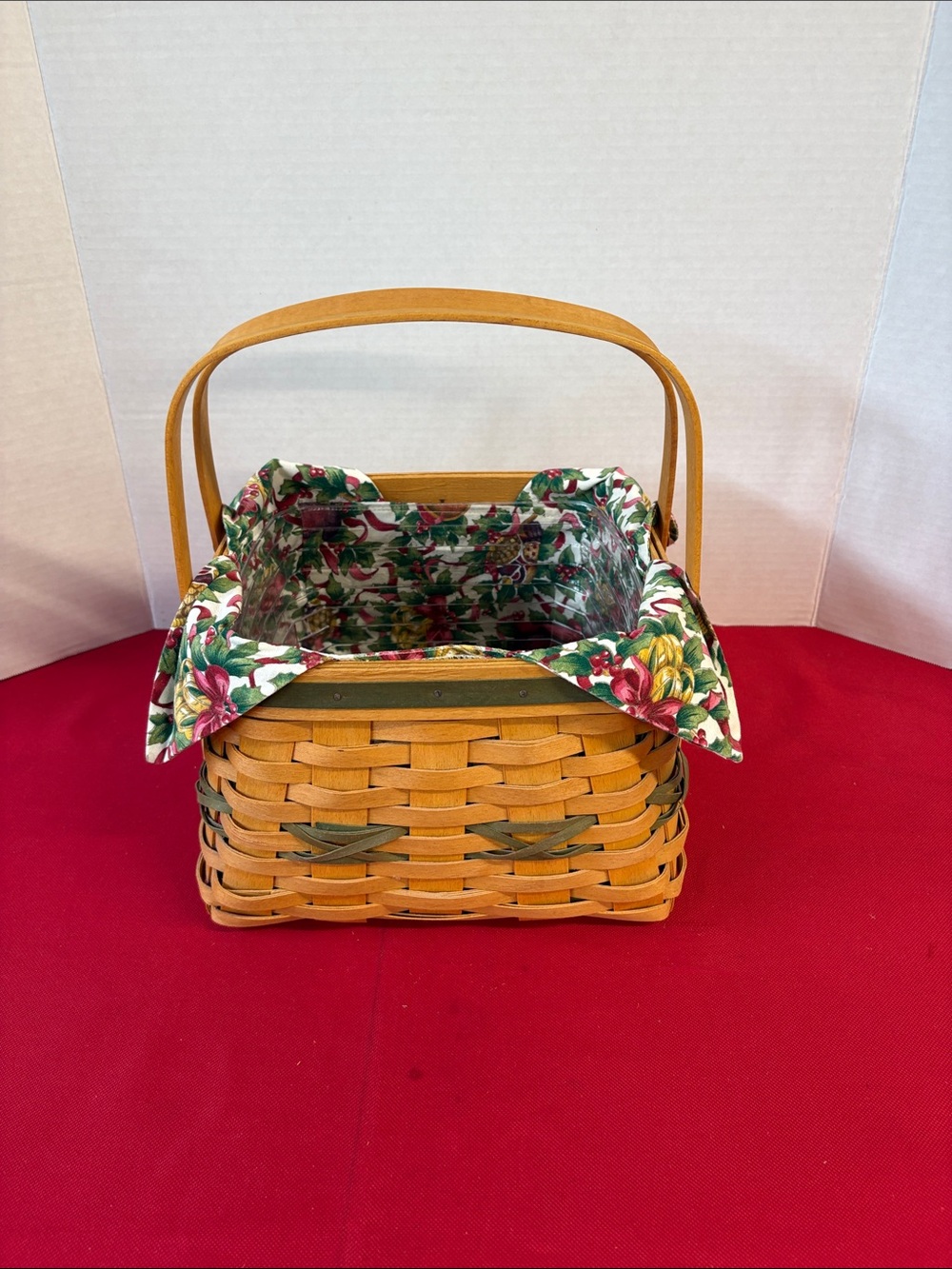 Longaberger 2000 Christmas Collection Deck The Halls Basket/liner/protect no lid - Picture 4 of 9